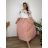 Sommerkleid oval Kurzarm Damen Übergröße (50/52/54 Einheitsgröße) ITALIAN FASHION IM425011  pink