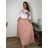 Sommerkleid oval Kurzarm Damen Übergröße (50/52/54 Einheitsgröße) ITALIAN FASHION IM425011  pink