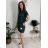 Kurzes Sommerkleid Kurzarm Damen übergroß (40/42/44 Einheitsgröße) ITALIAN FASHION IMD25022 Smaragdgrün XS/S/M