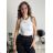 Damen-Crop-Top mit Trägern (S/M ONE SIZE) ITALIAN FASHION IMPLP2309080050 dunkelbraun XS/S/M