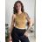 Damen-Crop-Top mit Trägern (S/M ONE SIZE) ITALIAN FASHION IMPLP2309080050 dunkelbraun XS/S/M