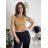 Damen-Crop-Top mit Trägern (S/M ONE SIZE) ITALIAN FASHION IMPLP2309080050 dunkelbraun XS/S/M