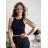 Damen-Crop-Top mit Trägern (S/M ONE SIZE) ITALIAN FASHION IMPLP2309080050 dunkelbraun XS/S/M