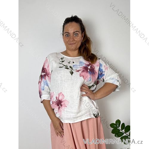 Damen-Strickpullover mit langen Ärmeln (Einheitsgröße S/M) ITALIAN FASHION IMWDT23005  weiß
