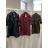 Damen-Lammmantel mit langen Ärmeln und Kapuze (Einheitsgröße S/M/L) ITALIAN FASHION IMWDD24257 S / M / L Wein