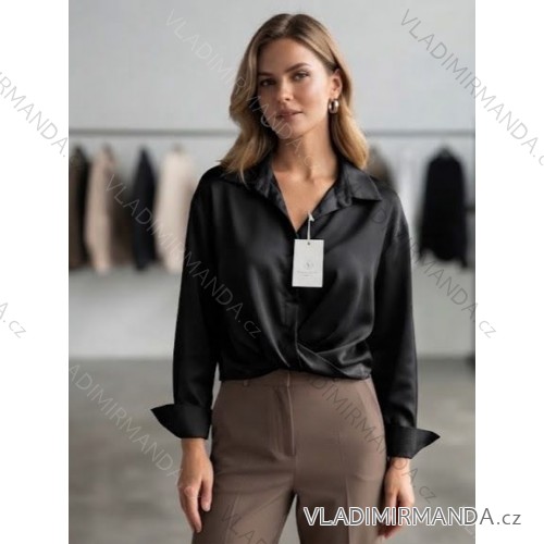 Damen-Langarmshirt, Oversize (L/XL/XXL, Einheitsgröße), italienische Mode, IMC260243 S / M / L schwarz