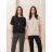 Oversize-Strickpullover für Damen mit kurzen Ärmeln (Einheitsgröße 44/46/48) Italienische Mode IMD26106  beige