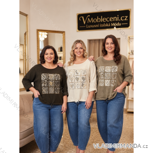 Damen-Langarmshirt Oversize (44/46/48 Einheitsgröße) Italienische Mode IMC260282