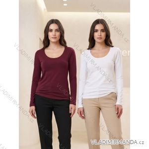 T-Shirt Langarm Langarm Damen (uni sl) ITALIENISCHE Mode IM317119