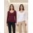 T-Shirt Langarm Langarm Damen (uni sl) ITALIENISCHE Mode IM317119 S / M / L Wein