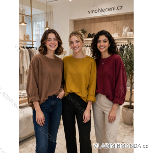 Übergroßer gestrickter Langarmpullover für Damen (S/M EINHEITSGRÖSSE) ITALIAN FASHION IMSN2416125