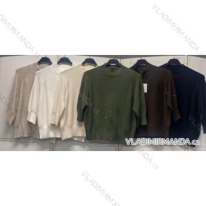 Damen-Rollkragenpullover mit kurzen Ärmeln (Einheitsgröße 42/44/46) ITALIENISCHE MODE IMC260237
