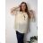 Sommerkleid oval Kurzarm Damen Übergröße (50/52/54 Einheitsgröße) ITALIAN FASHION IM425011 50/52/54 beige