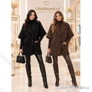 Damen-Lammmantel mit langen Ärmeln und Kapuze (Einheitsgröße S/M/L) ITALIAN FASHION IMWDD24257