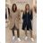 Lange Damen Fleecejacke (SML-XL) ITALIAN FASHION IMD211106 S / M / L beige