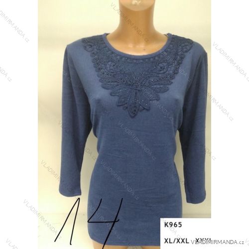 T-Shirt mit Spitze Langarm Damen (l-3xl) ERBOSSI PM117K965
