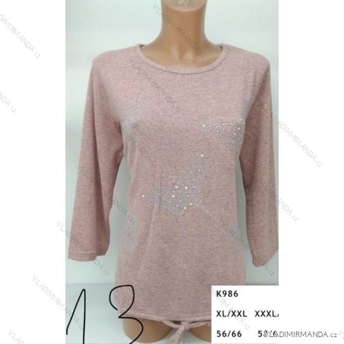 T-Shirt mit Perlen Langarm Damen (l-3xl) ERBOSSI PM117K986
