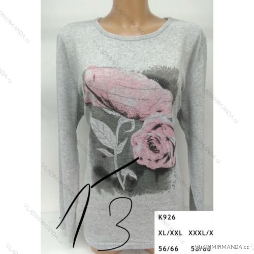 T-Shirt mit Perlen Langarm Damen (l-3xl) ERBOSSI PM117K926

