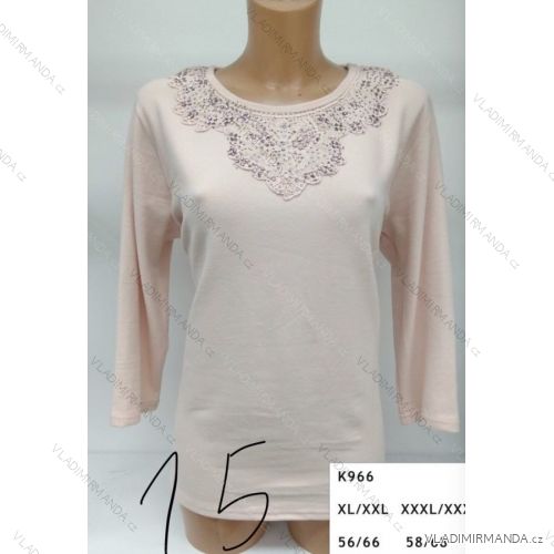 T-Shirt mit Spitze Langarm Damen (l-3xl) ERBOSSI PM117K966
