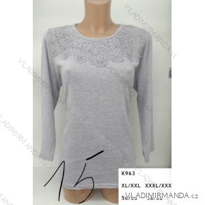 T-Shirt mit Spitze Langarm Damen (l-3xl) ERBOSSI PM117K963
