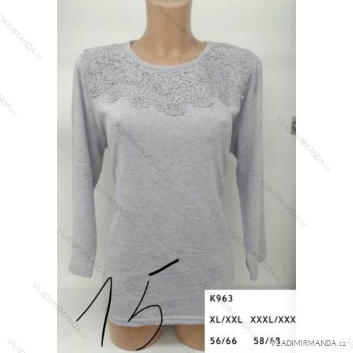 T-Shirt mit Spitze Langarm Damen (l-3xl) ERBOSSI PM117K963