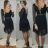 Spitzenkleid kurz 3/4 Ärmeldamen (uni sl) ITALIENISCHE Mode IM918011