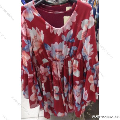 Tunika lange Ärmel Damen (uni sl) ITALIENISCHE Mode IM718001
