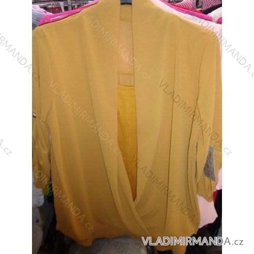 Tunika Bluse 3/4 Langarm Damen (uni sm) ITALIENISCHE Mode IM9181186
