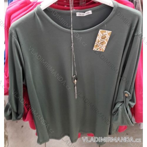 Tunika mit Schmuck 3/4, Langarm Damen (uni, sl) LORENZO ITALIAN MODA IM718037
