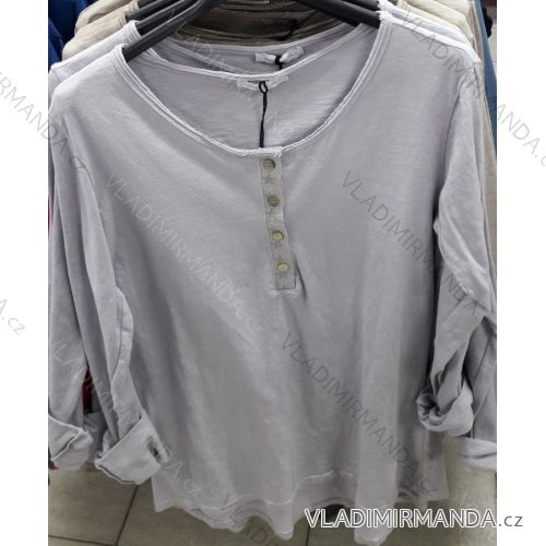 Tunika mit Knöpfen 3/4, Langarm Damen (uni, sl) LORENZO ITALIENISCH MODA IM718038
