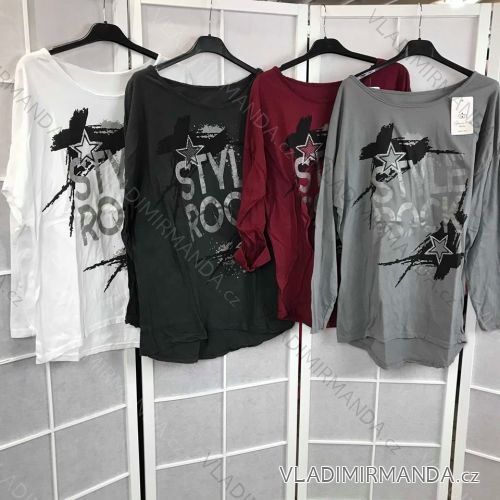 T-Shirt Langarm (uni m-xxl) ITALIENISCHE Mode IM718016