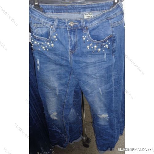 Jeansgewehr mit langen Damenperlen (s-xl) ITALIENISCHE MODA IM718043