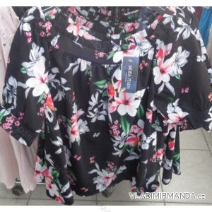 Bluse mit Blumenmuster Kurzarm Damen (uni sl) ITALIENISCHE Mode IM718051
