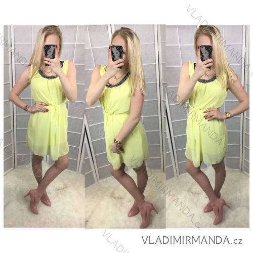 Sommerkleid kurze Hülse kurze Frauen (uni sl) ITALIENISCHE Art und Weise IM618205