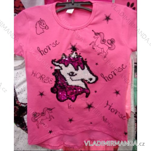 T-Shirt Kurzarm mit Pailletten Kinder (98-128) TUZZY TURKEY MODA TM218016