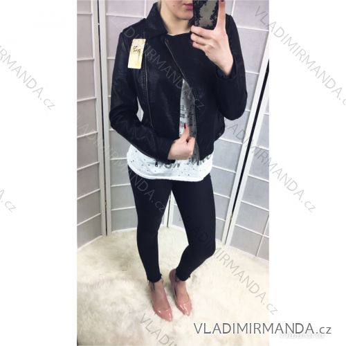Trikotjacke aus Kunstleder (s-xl) ITALIENISCHE Mode IM518031
