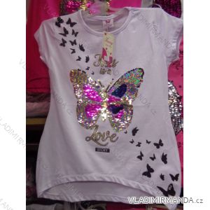 T-Shirt Kurzarm mit Pailletten Baby Teenager Mädchen (128-164) TUZZY TURKEY MODA TM218024
