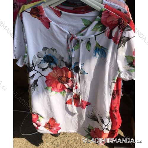 Tunika Kurzarm Damen (uni xl-3xl) ITALIENISCHE MODA IM1018017