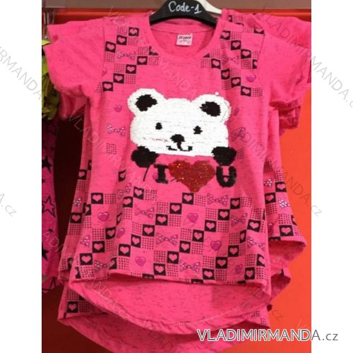T-Shirt mit kurzen Ärmeln und Pailletten Mädchen (134-164) TUZZY TURKEY MODA TM218040