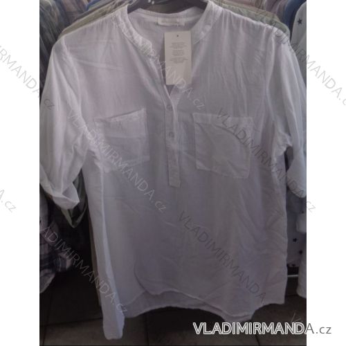 Tunika-Mantel Baumwolle Kurzarm Damen (Uni, Sl) ITALIENISCHE MODA IM718079
