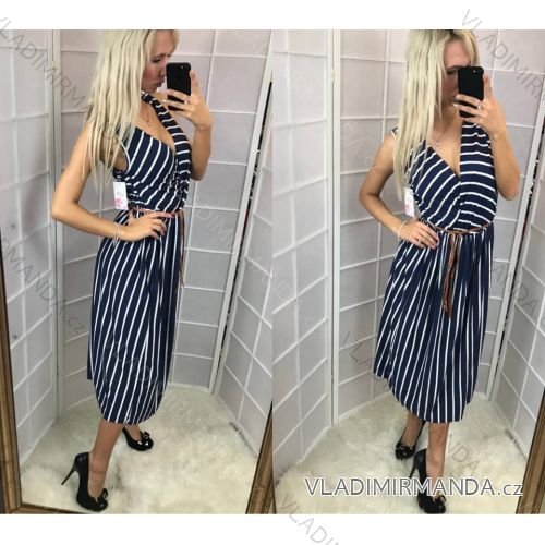 Ärmelloses, langärmliges Kleid (uni SL) ITALIAN Fashion IM718094
