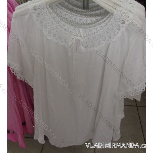 Tunika kurzarm mit spitze damen (uni sl) ITALIENISCHE MODA IM718116
