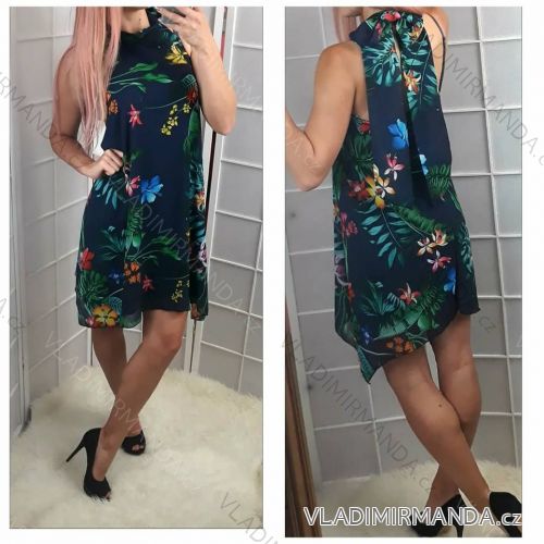 Ärmelloses Kleid mit Ärmeln (uni sl) ITALIAN Fashion IM918159