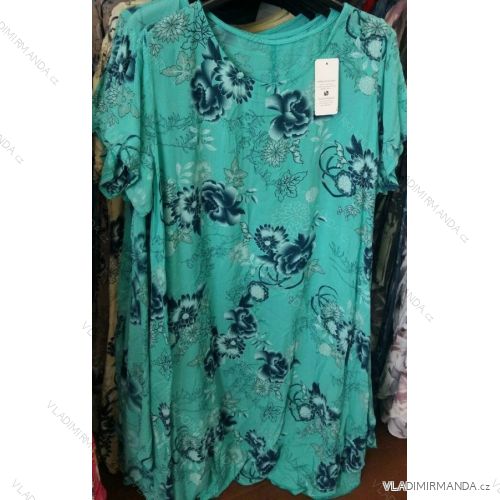 Kleid kurzarm floral Damen übergroß (uni xl-3xl) ITALIENISCHE MODA IM218178