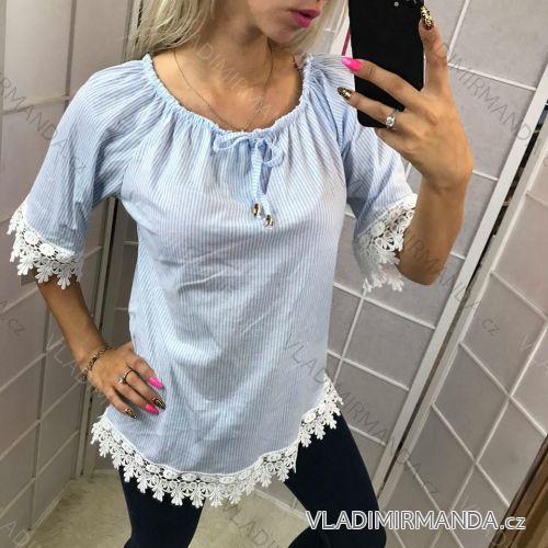 Bluse 3/4 Ärmel Sommer (uni sl) ITALIENISCHE Mode IM618226