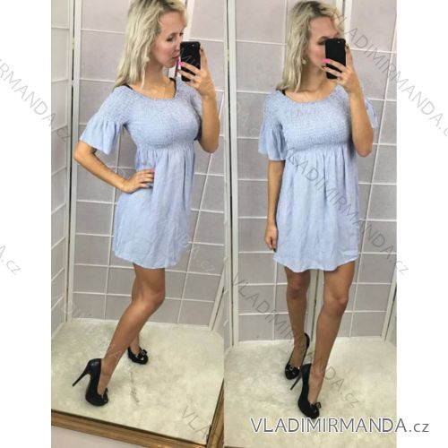 Kleid Kurzarm Damen (uni sl) ITALIENISCHE Mode IM918307

