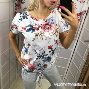 T-Shirt mit kurzen Ärmeln Damen floral (uni sl) ITALIENISCHE Mode IM518143