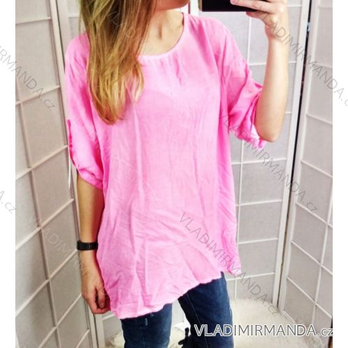 T-Shirt Baumwolle Kurzarm Damen (uni sl) ITALIENISCHE MODA IM718187