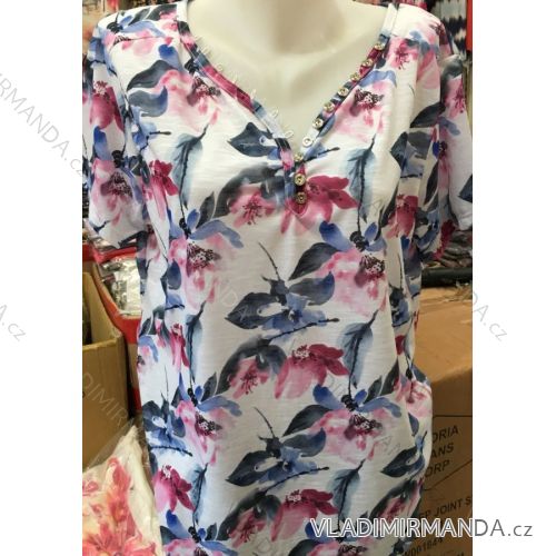 T-Shirt mit kurzen Ärmeln Damen (uni s-xl) ITALIENISCHE Mode DAN182
