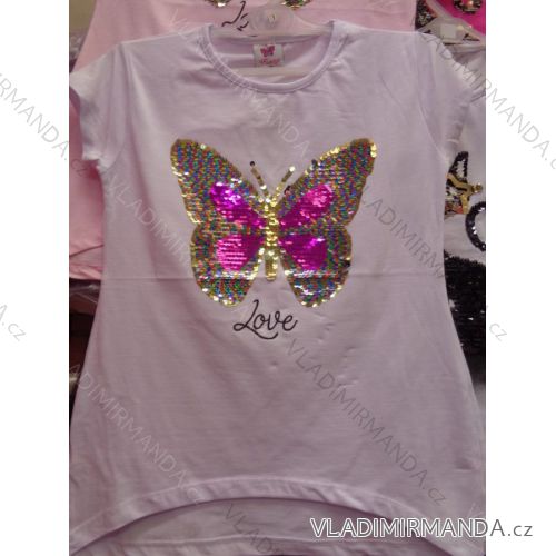 T-Shirt mit kurzen Ärmeln und Pailletten Mädchen (134-164) TUZZY TURKEY MODA TM218065